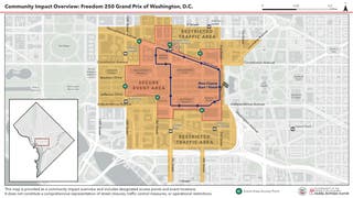 A map of the course, which winds around several major DC landmarks